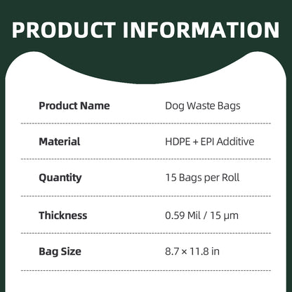 Eco-friendly pet waste bag set